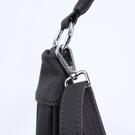 Load bag with zipper, external pocket, long belt, dark gray color-5