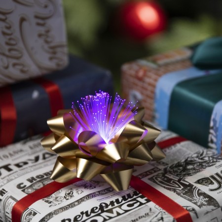 LED toy "Balt-star" 9 × 6 × 9 cm, batteries LR44x3, glow of multi, golden