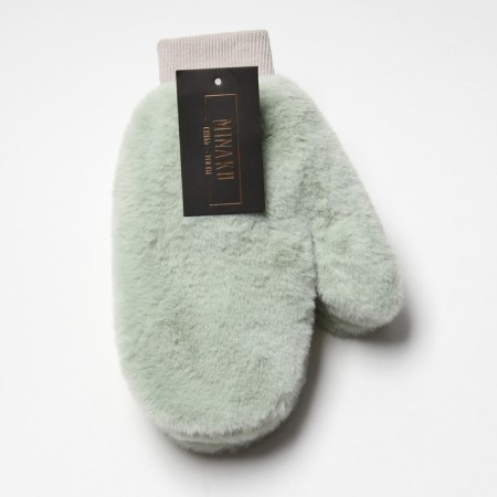 Mittens for claim. Minaku Minaku fluffy 25 cm mint-3