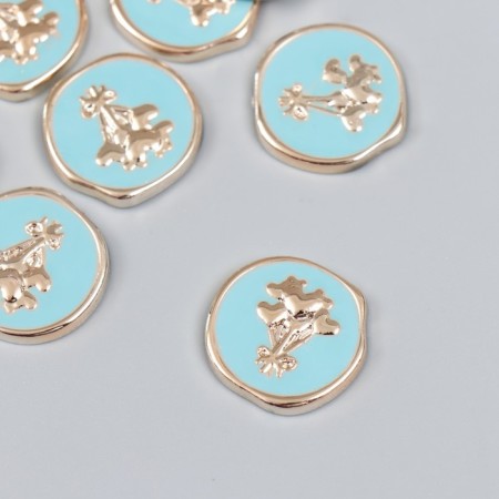 Decor for creativity Plastic "Bound of balloons-hearts" Blue, gold 0.3x2x2 cm