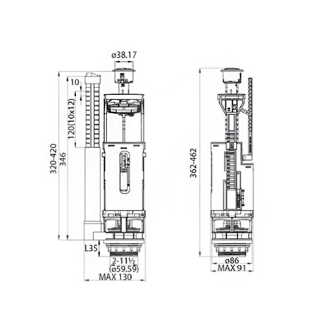 Graduation valve two-level IDDIS F012400-0009, white-2
