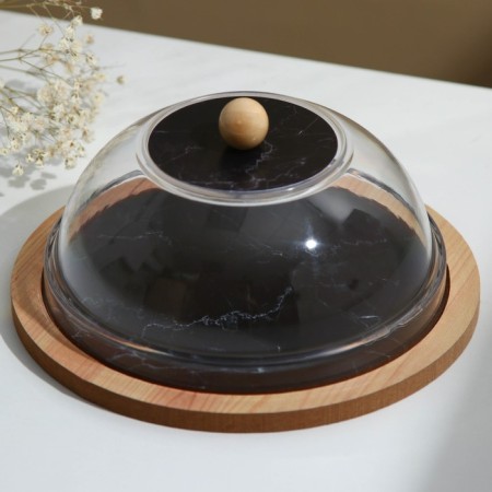 Black marble lid, 15 cm