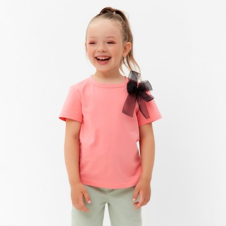 T-shirt Children's KAFTAN "Bow", 28 (86-92 cm), coral