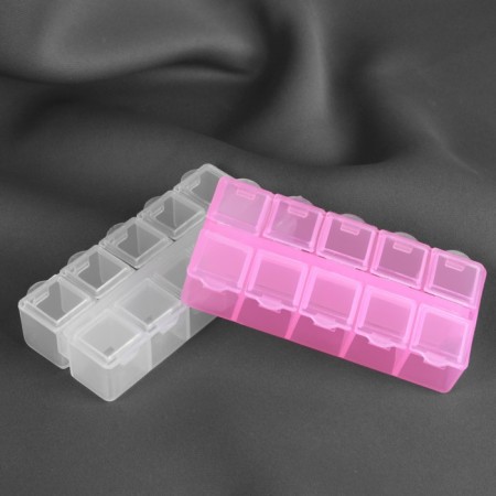 Organizer for beads, 10 departments, 8.8 × 4.5 × 2.1 cm, color mix-3