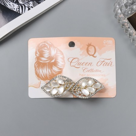 Hair hair clip "Mandy" petals, 7 cm, gold-2