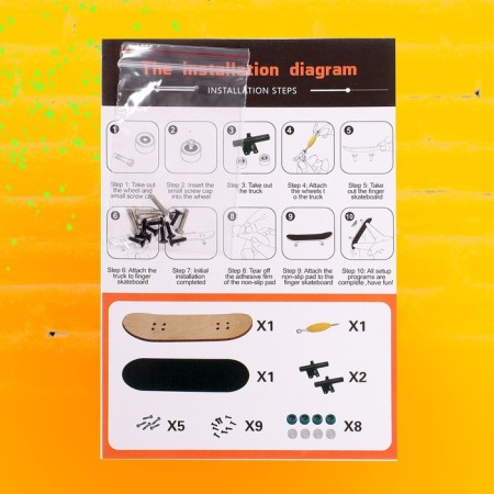 Wooden Fingerboard "Professional", 2 sets of wheels, key-12