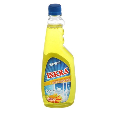 Barhat ISKRA, citrus mixed glass and mirrors, with isopropyl alcohol, without a spray, 500 ml