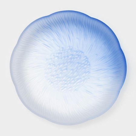Black dining plate "Lotus", d = 19.5 cm, blue color-1