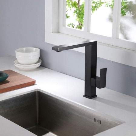 ABBER DAHEIM AF8214B kitchen mixer, single -leaf, excess length 210 mm, black-1