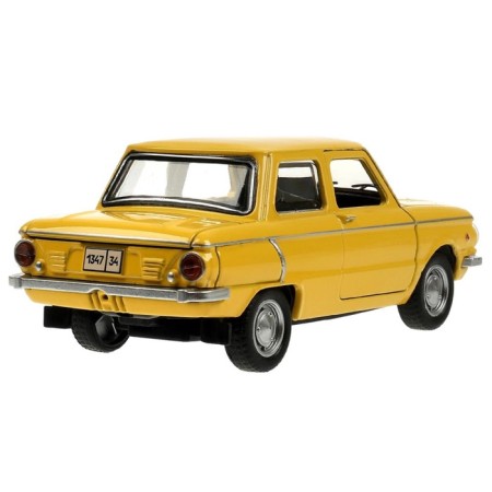 Metal machine "ZAZ -968A", retro - model "Zaporozhets", doors, trunk, inertia, 12 cm yellow are opened-2