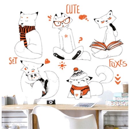 Sticker Plastic Interior "Fox" 60x90 cm