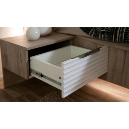 A set of two Julia bedside tables, 1 box, crap gray / white glossy-3