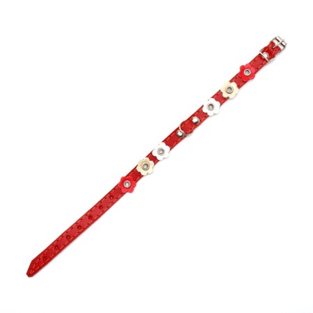 Belly leather two-layer leather with a flower, 30 x 1.2 cm, Osh 20-30 cm, mix of flowers-10