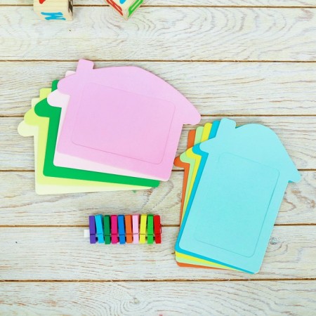 A set of photo frames on the clothespins "Tender House", rope, clothespins, photo frames 10 pcs.