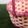 Wicker basket, bamboo, 21x21x10/24 cm, pink