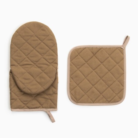 Set of kitchen. Ethel "Cozy Evenings" mittens 15x28cm, 19x19cm severity, 100%HL-2