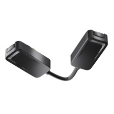 Corner power connector for the built-in track system Technical Tra084CPC-B-12, 16.3x2.5x2 cm, black color is black