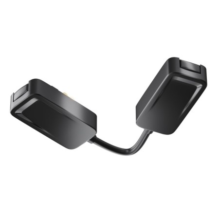 Corner power connector for the built-in track system Technical Tra084CPC-B-12, 16.3x2.5x2 cm, black color is black