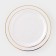 Plastic disposable plastic, 19 cm, round, flat, white color with a golden pocket