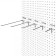 The single hook on the perforated chipboard panel, step 25mm, d = 4mm, l = 150mm, zinc