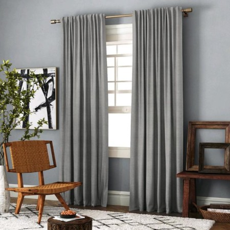 Set of curtains "Ibiza", size 200 x 270 cm - 2 pcs, picking - 2 pcs, beige - gray