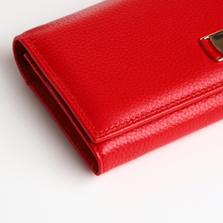 Women's wallet on magnet, red color-2