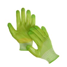 Garden textile gloves, with PVC impregnation, green, Greengo