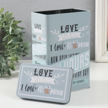 Rectangular metal box "I love you to the moon" 7.8x12.2x18.6 cm-3