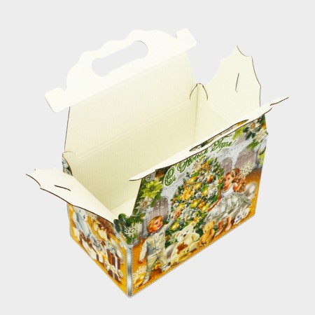 New Year. Gift box New Year's casket "New Year charm" 21.2 x 12.3 x 22.6 cm.-3