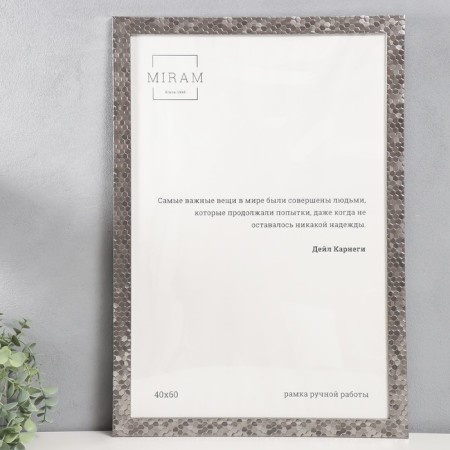 Photo frame Plastic "Mira" 40x60 cm, 651628 metallic (plastic screen)