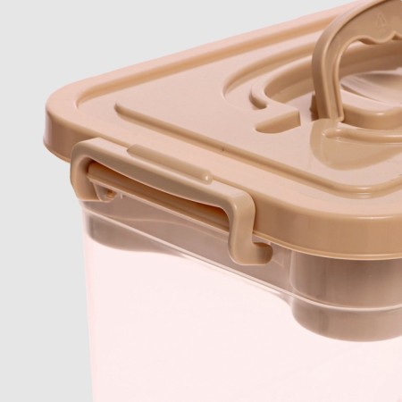 Storage container with a lid and a liner 6.5 l, insert, beige color-2
