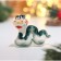 New Year. Souvenir "Snake Vanya", ceramics, gzhel, green 4.5 × 5.5 cm