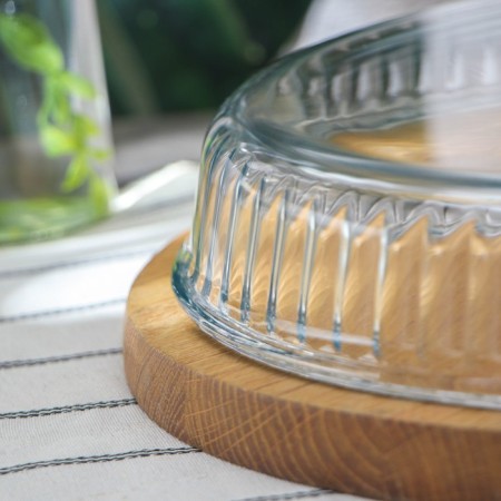 Circle form for baking and baking of Borcam heat -resistant glass, 2.6 liters, corrugated-3