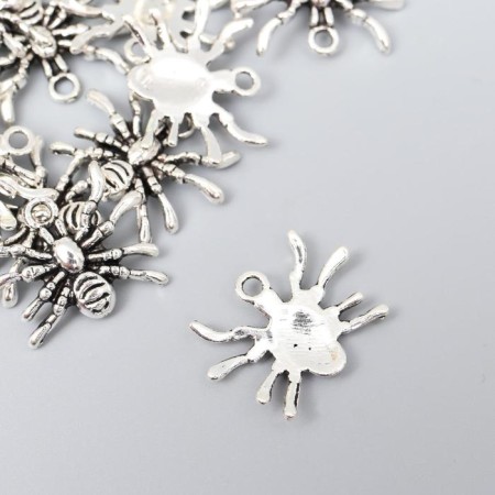 Decor for creativity Metal "Spider" silver 1.9x1.5 cm-1