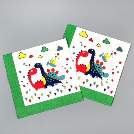 Paper napkins "Dear dinosaurians", in a set of 20 pcs.