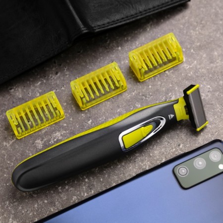 Luazon Ltri-04 hair trimmer, for mustaches/beards, 3 nozzles, battery, black and green