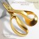 Cliped Premium scissors, mowed blade, 10 ", 25 cm, gold color