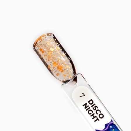 Gel Lac TNL Professional with color neon mica Disco Night Orange tequila No. 7, 6 ml