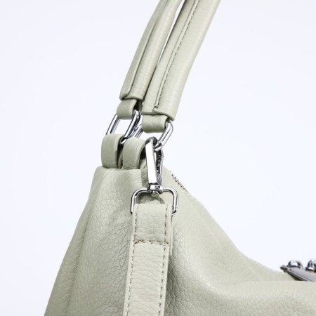 Luggage bag on lightning, 3 external pockets, the color is light green-4