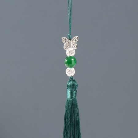 Textile suspension, metal "Butterfly" dark green 1x1.2x16.5 cm-2