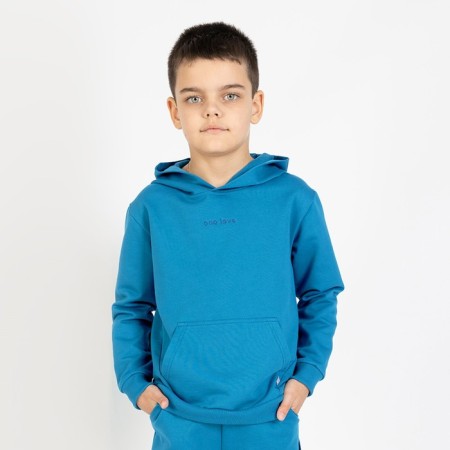 Hoody for the boy One Love Light, height 146 cm, color sea wave