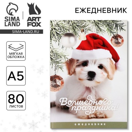 New Year. Diary in a thin cover A5, 80 liters of a "magic holiday"