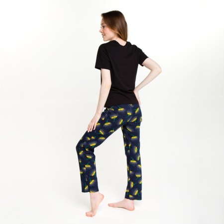 Female set (T -shirt, trousers), black color, size 52-1