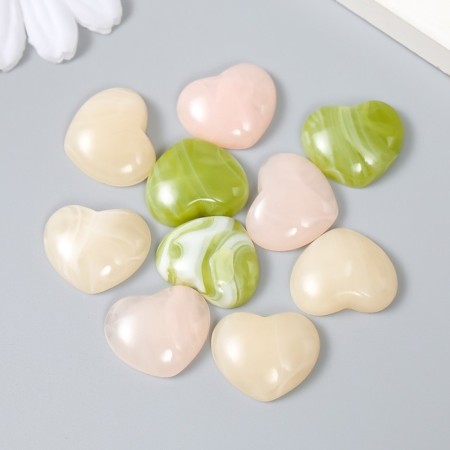 Decor for creativity plastic "Stone hearts" set 10 pcs mix 2x1.7x0.6 cm