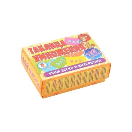 Multiplication table. 108 cards