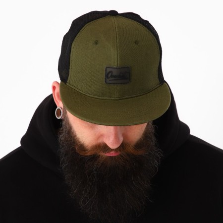Men's cap with a straight visor Overhat, the color is green, mesh, pr 56-9