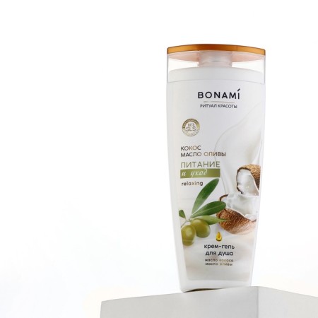 Гель для душа, питание и уход, 250 мл, аромат оливы и кокоса, BONAMI-5