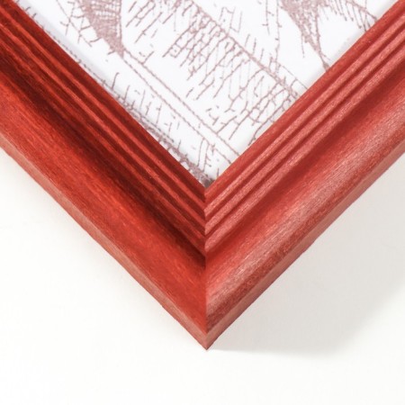 Photo frame pine С20 red 25x25 cm (plastic screen)-1