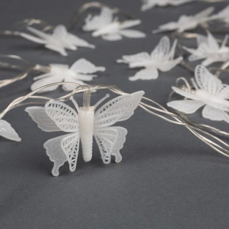 Garland “thread” 5 m with nozzles “Small butterflies”, IP20, transparent thread, 20 LED, glow of multi (RG/RB), blinking, 220 V-2