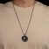 Pompeii pendulum of the yin-yang, black color in black silver, 70 cm